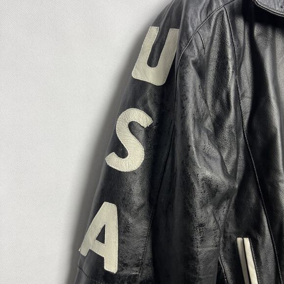 Vintage Dona Michi Black Leather Zip Up Jacket Xl - Picture 6 of 12